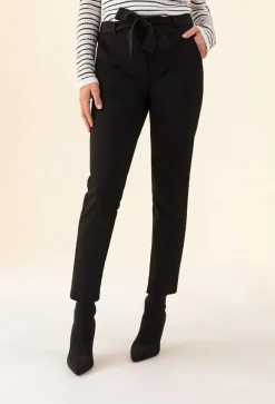 Femme Bleu Blanc Rouge Pantalons^Pantalon+Ceinture Gwen noir