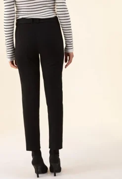 Femme Bleu Blanc Rouge Pantalons^Pantalon+Ceinture Gwen noir