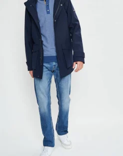 Homme Hackett London Manteaux^Parka à capuche Nylon Travel bleu marine