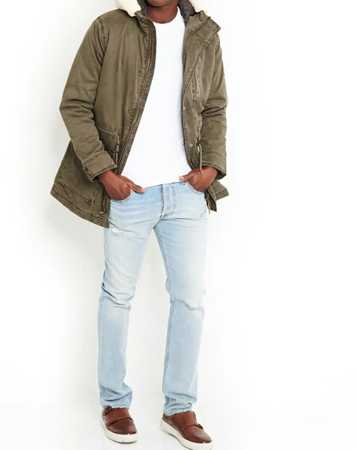 Homme Pepe Jeans Vestes, Blousons^Parka capuche Mitsio kaki