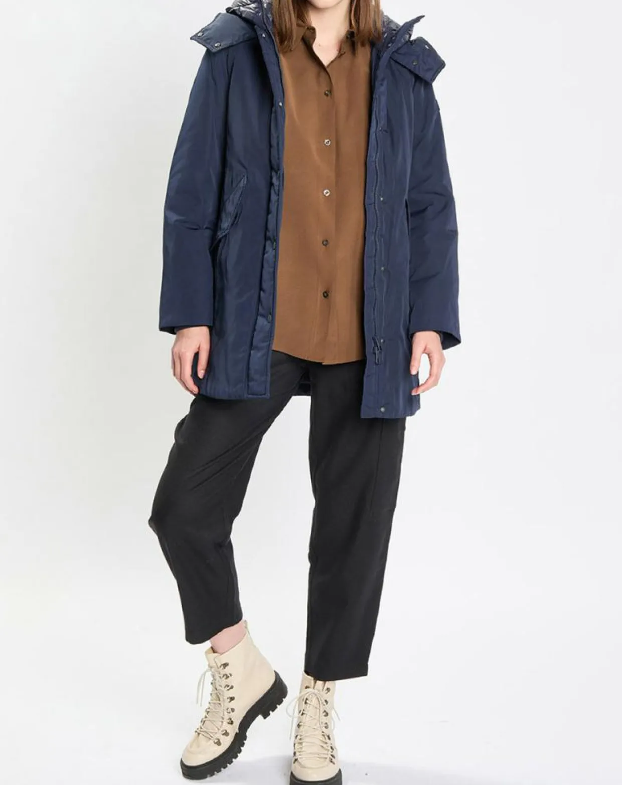 Femme Marc O'Polo Manteaux^Parka courte et cintrée Thermore bleu marine