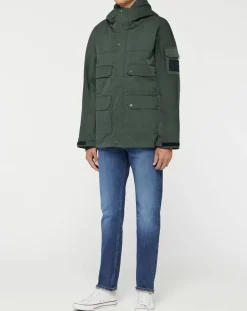Homme Replay Manteaux^Parka courte Raptor Pocket verte