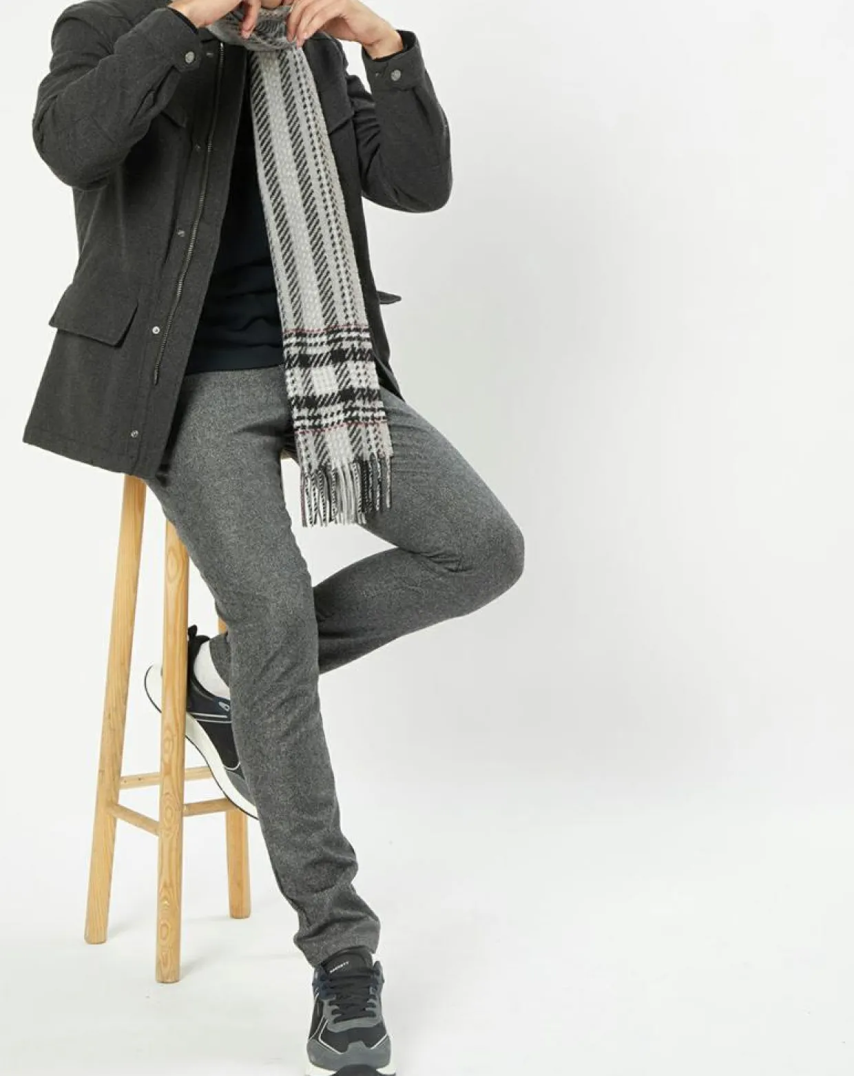 Homme Hackett London Manteaux^Parka de ville en Laine mélangée Velo grise