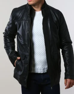 Parka en Cuir Aron noire-Chyston Online