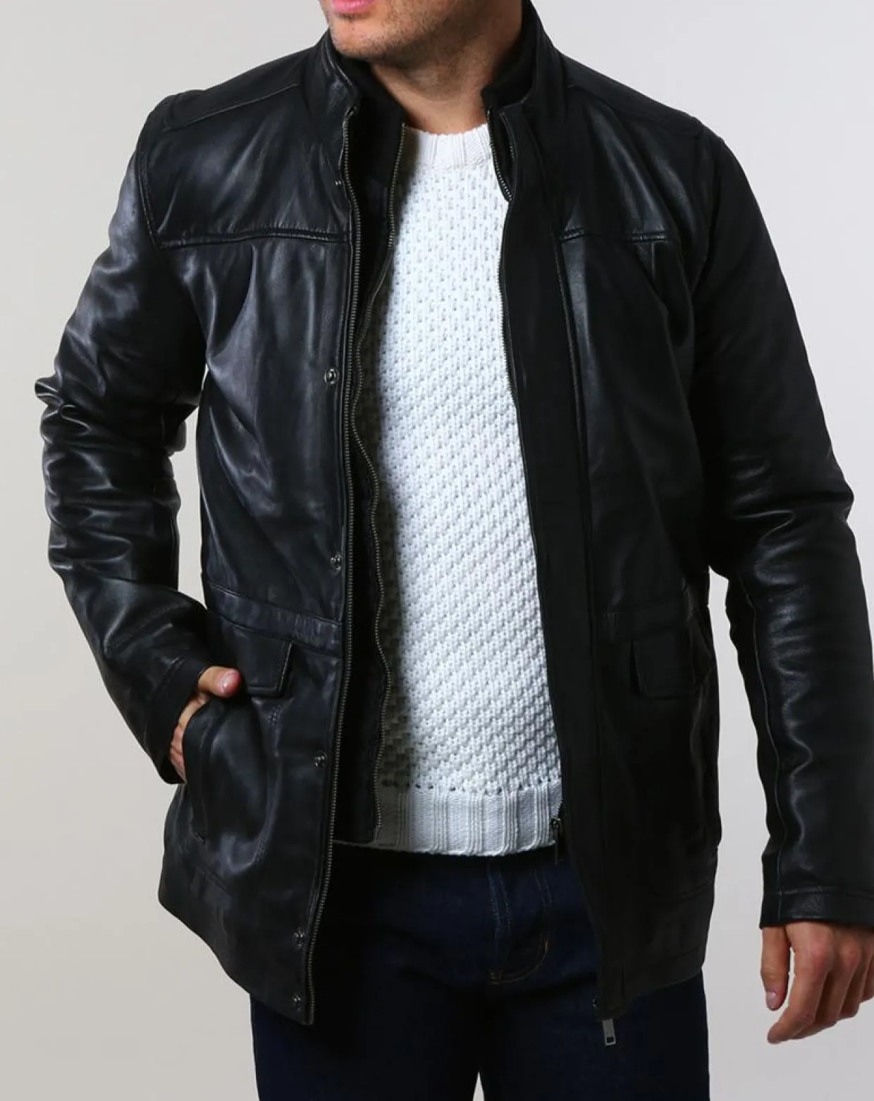Parka en Cuir Aron noire-Chyston Online