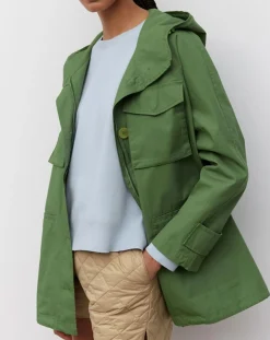 Parka Gr Poches Coton Bio Zip kaki-Marc O'Polo