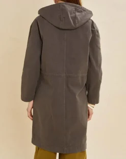 Femme Chloé Stora Manteaux^Parka légère en Toile de coton Vavin gris charbon