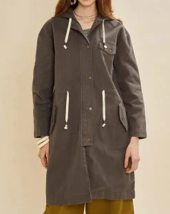 Femme Chloé Stora Manteaux^Parka légère en Toile de coton Vavin gris charbon