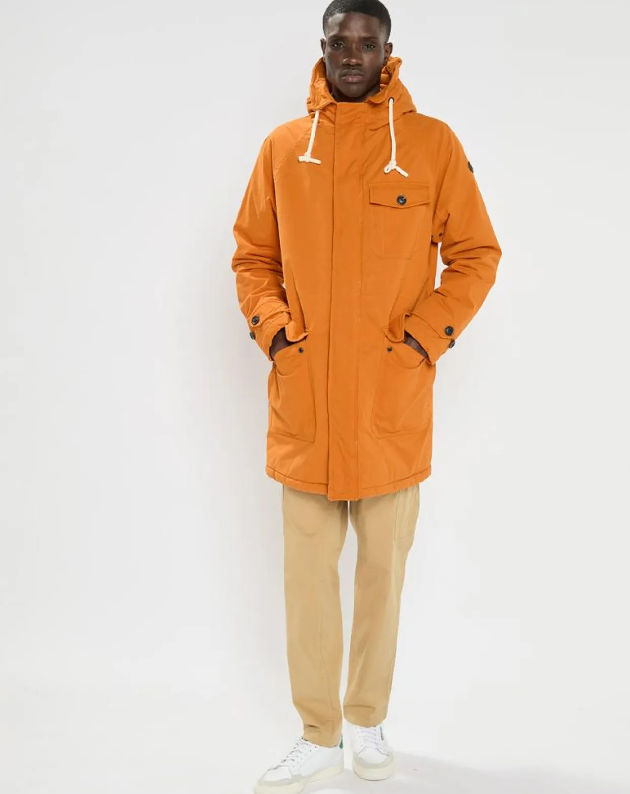 Homme Scotch & Soda Manteaux^Parka matelassée à capuche Sherpa orange
