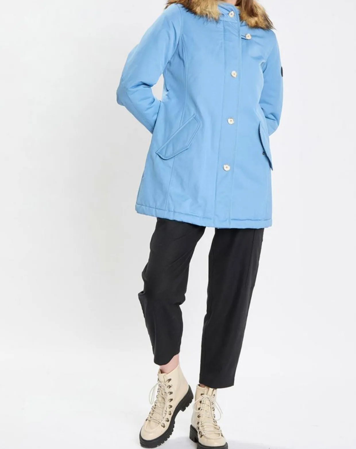 Femme Marc O'Polo Manteaux^Parka Thermor à capuche fausse fourrure bleue
