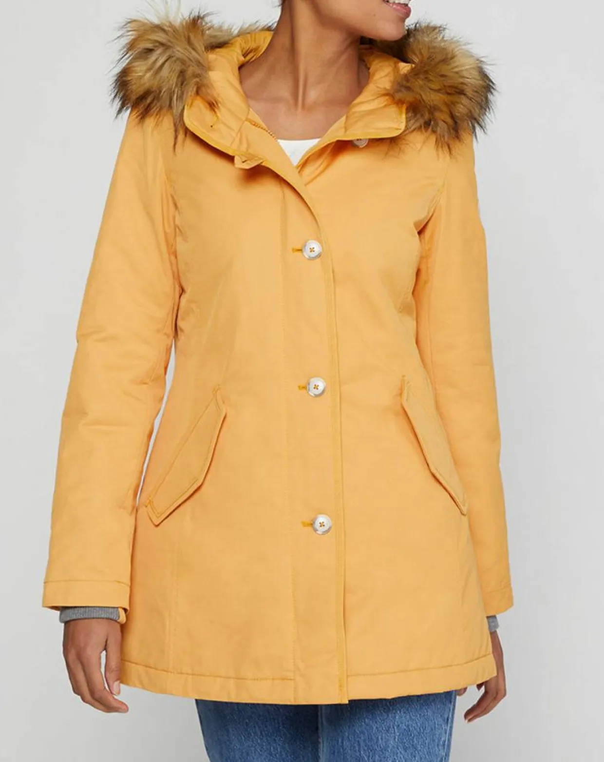 Parka Thermor à capuche fausse fourrure jaune-Marc O'Polo Clearance