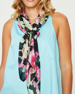 Paréo/Étole Lily en Voile de coton noir - 130x68 cm-Manuel Canovas Discount