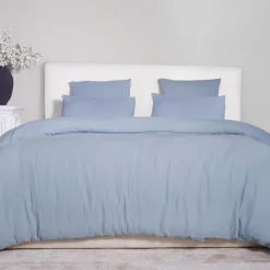 Parure de Couette 3 pcs 100% Gaze de Coton Lavé bleu givrée-Home Collection Hot
