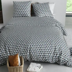Atelier du Coton Linge De Lit, Ensembles^Parure de Couette 3pcs 100% Coton 57fils geo