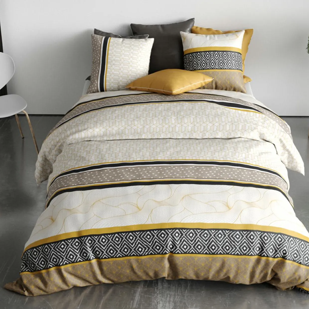Parure de housse de couette Carioca beige-Atelier du Coton Clearance