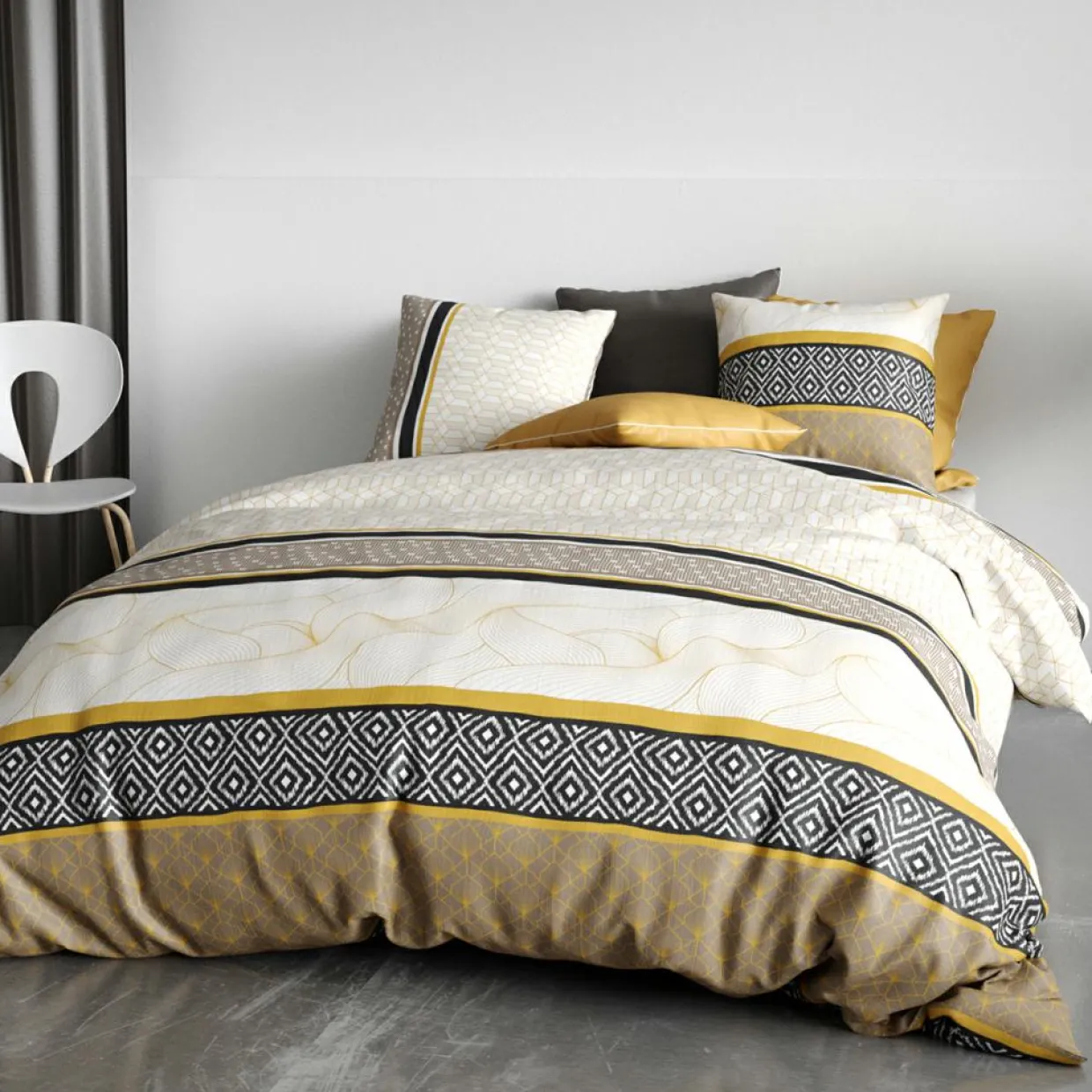 Parure de housse de couette Carioca beige-Atelier du Coton Clearance