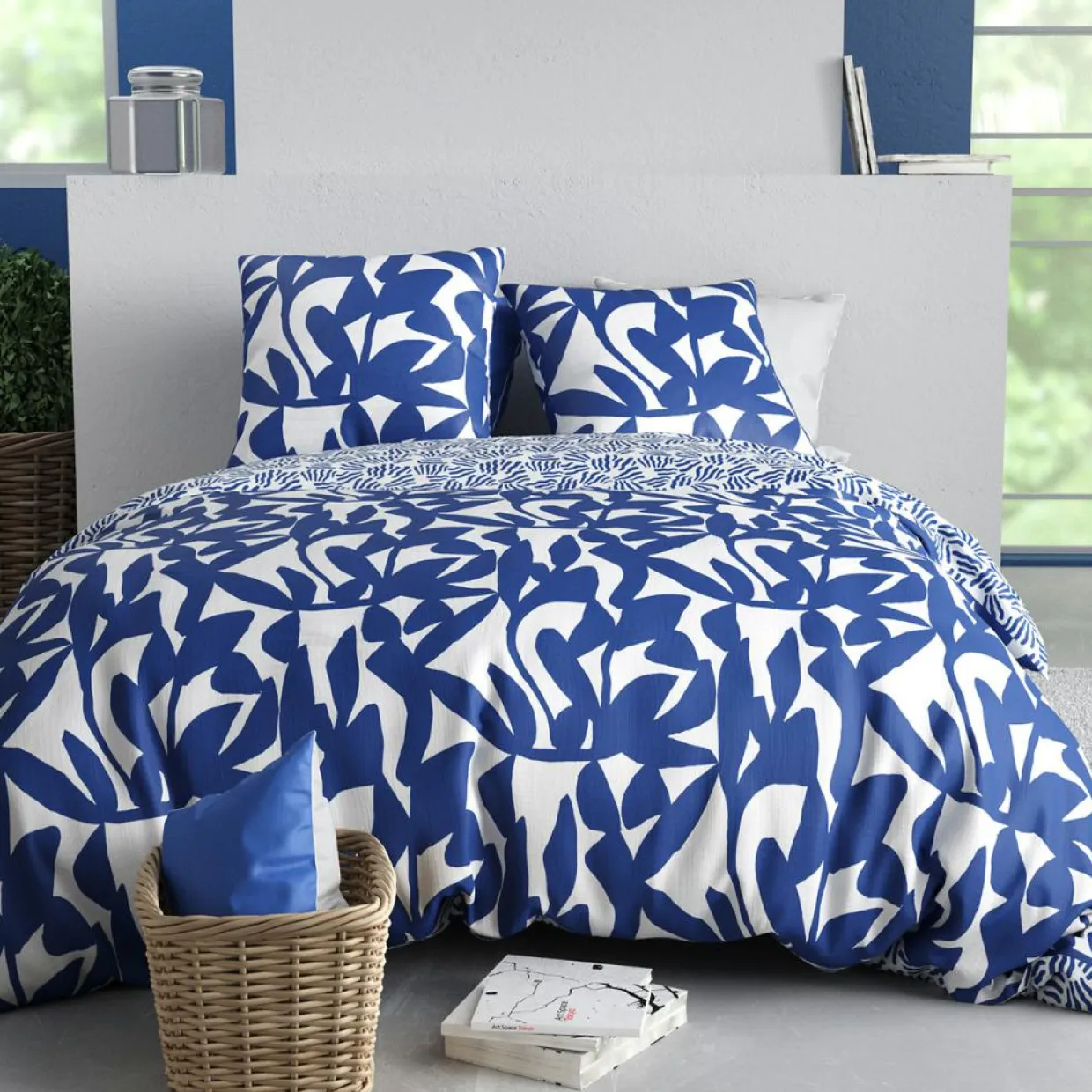 Parure de housse de couette Nereide bleue-Home Collection Hot