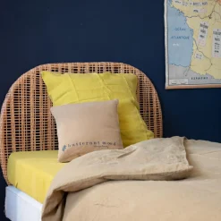 Parure de lit en lin lavé 1 place jaune 140x200 cm-Bed and Philosophy Sale