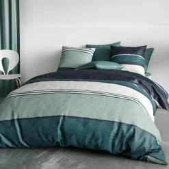 Atelier du Coton Linge De Lit, Ensembles^Parure housse de couette Antika bleu/vert