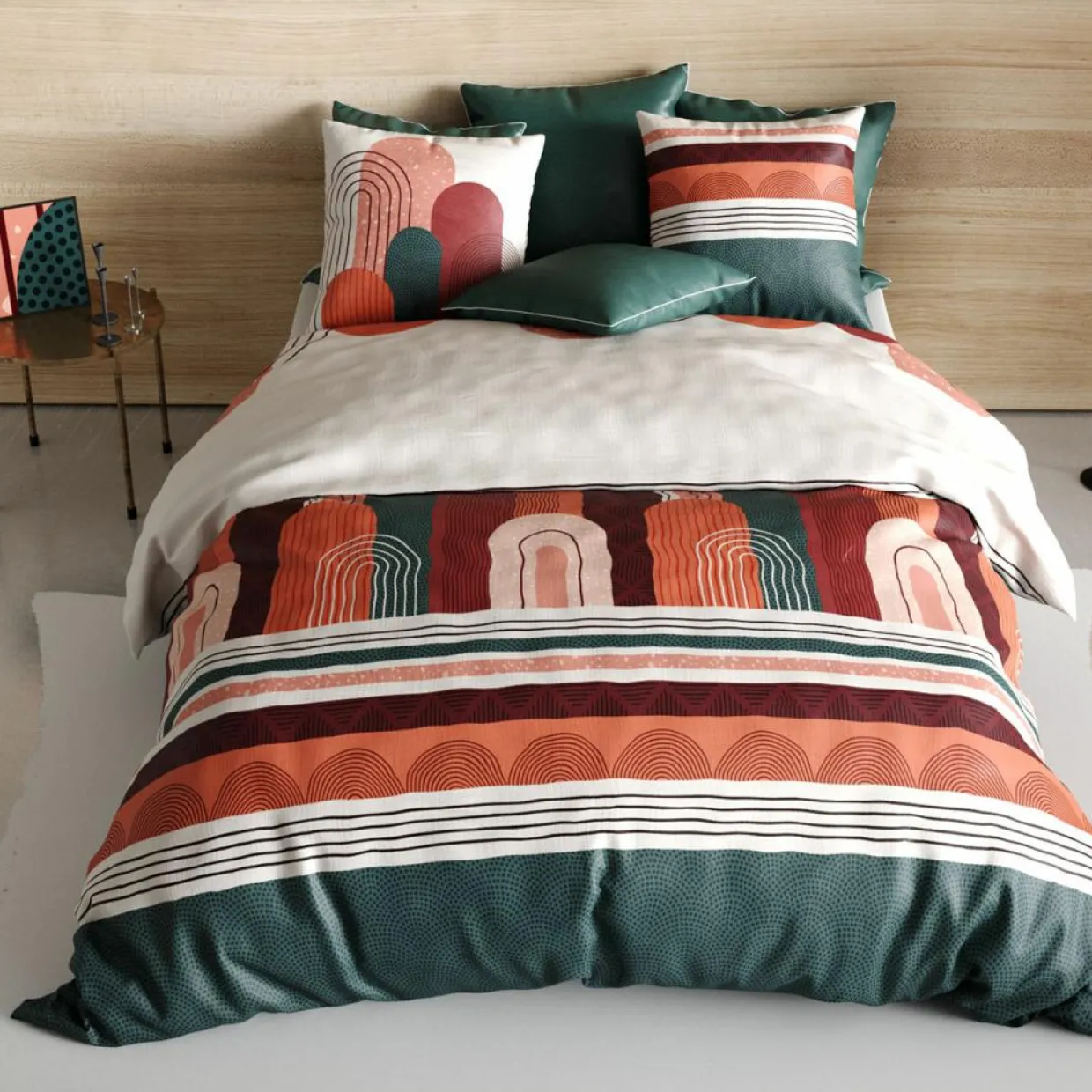 Parure housse de couette Galio rouge-My Home Collection Hot