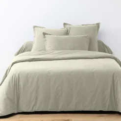 Blanc Passion Linge De Lit, Ensembles^Parure housse de couette unie grège