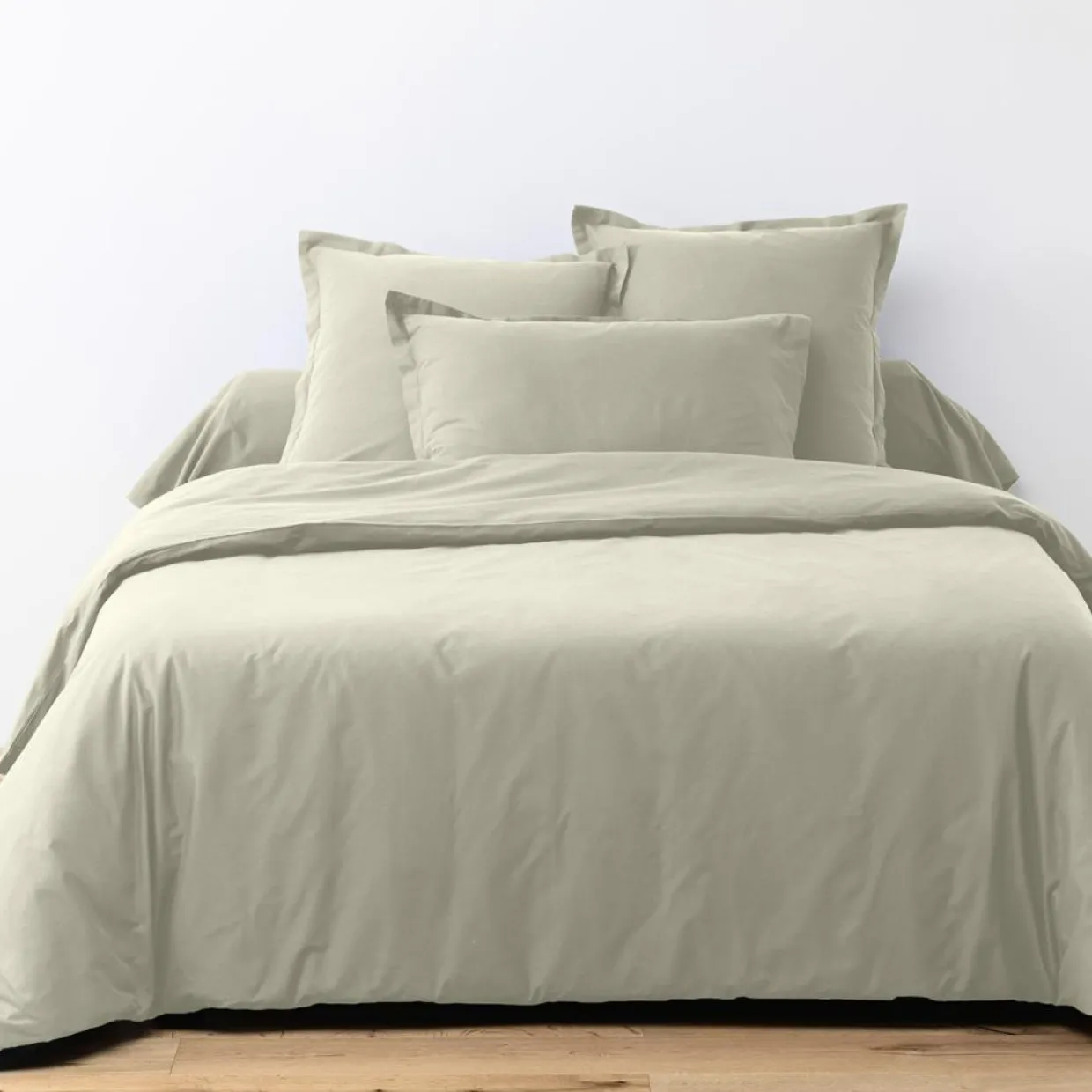 Blanc Passion Linge De Lit, Ensembles^Parure housse de couette unie grège