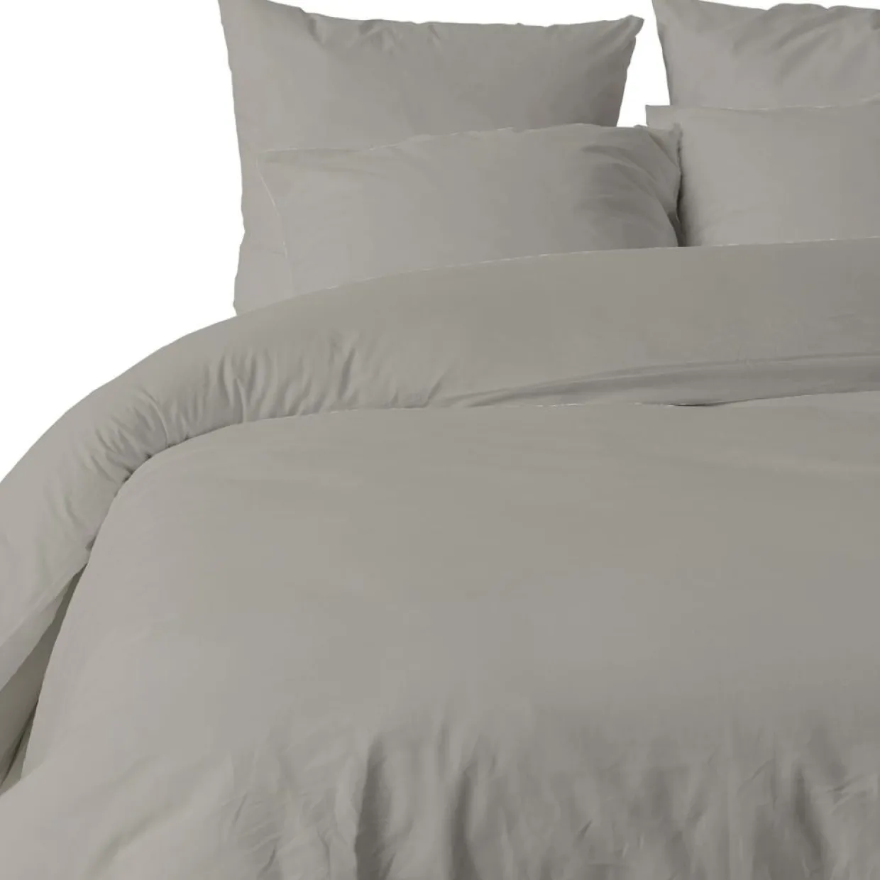 Blanc Passion Linge De Lit, Ensembles^Parure housse de couette unie grège