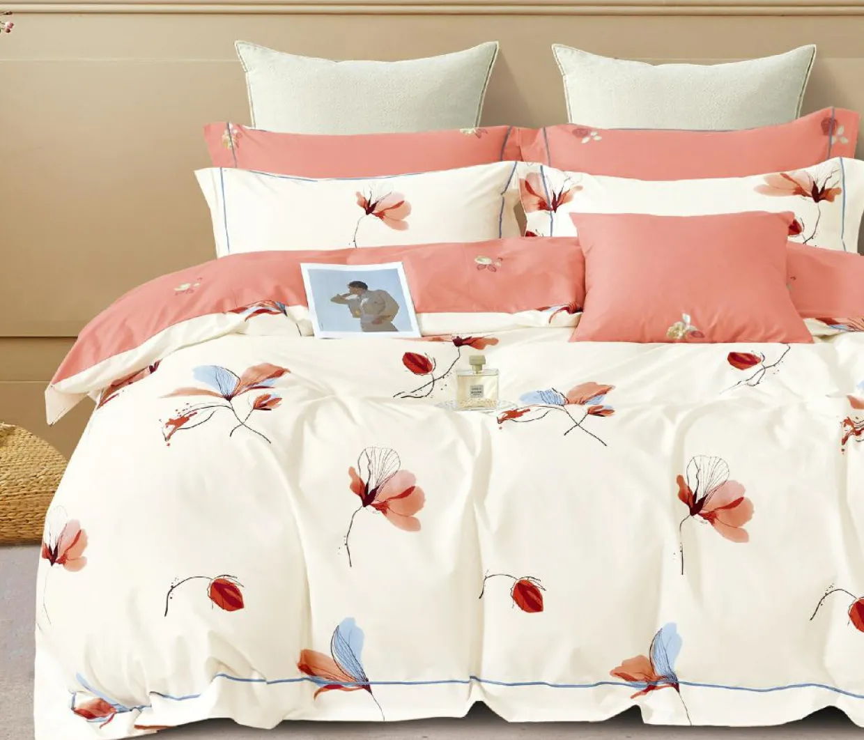 Parure housse de couette en Coton rose-Home Collection Hot