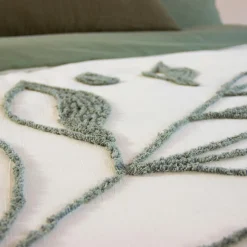 Parure housse de couette Herbier blanc/kaki-Home Collection Outlet