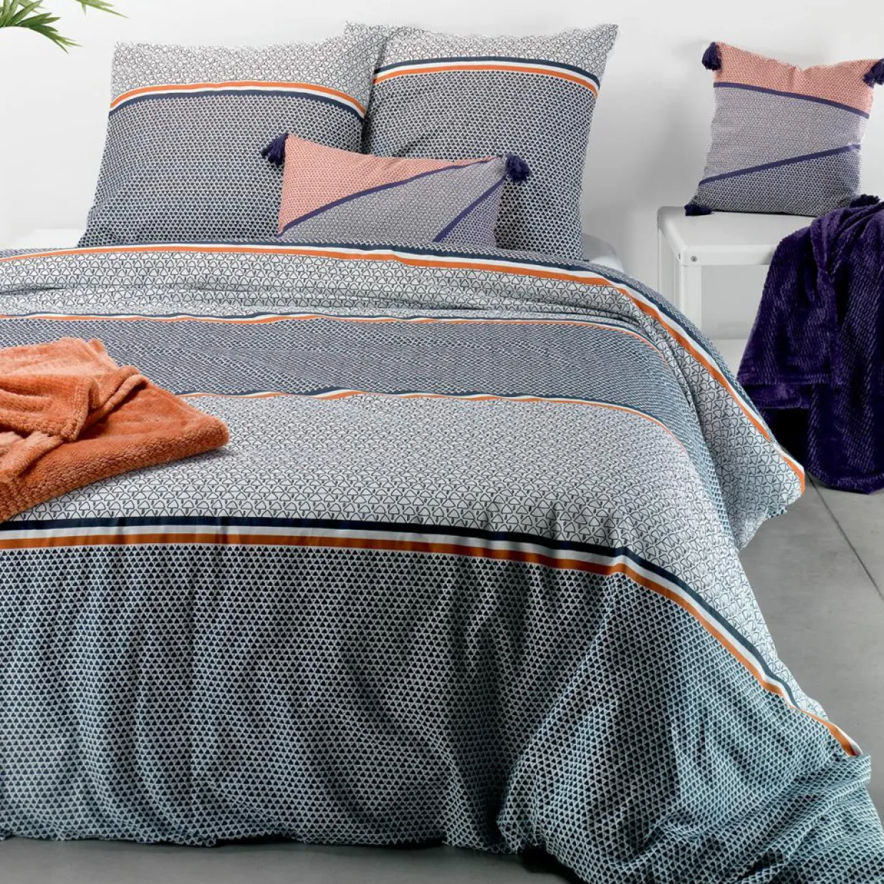 Parure housse de couette Tilak multicolore-Ateliers du Linge Discount