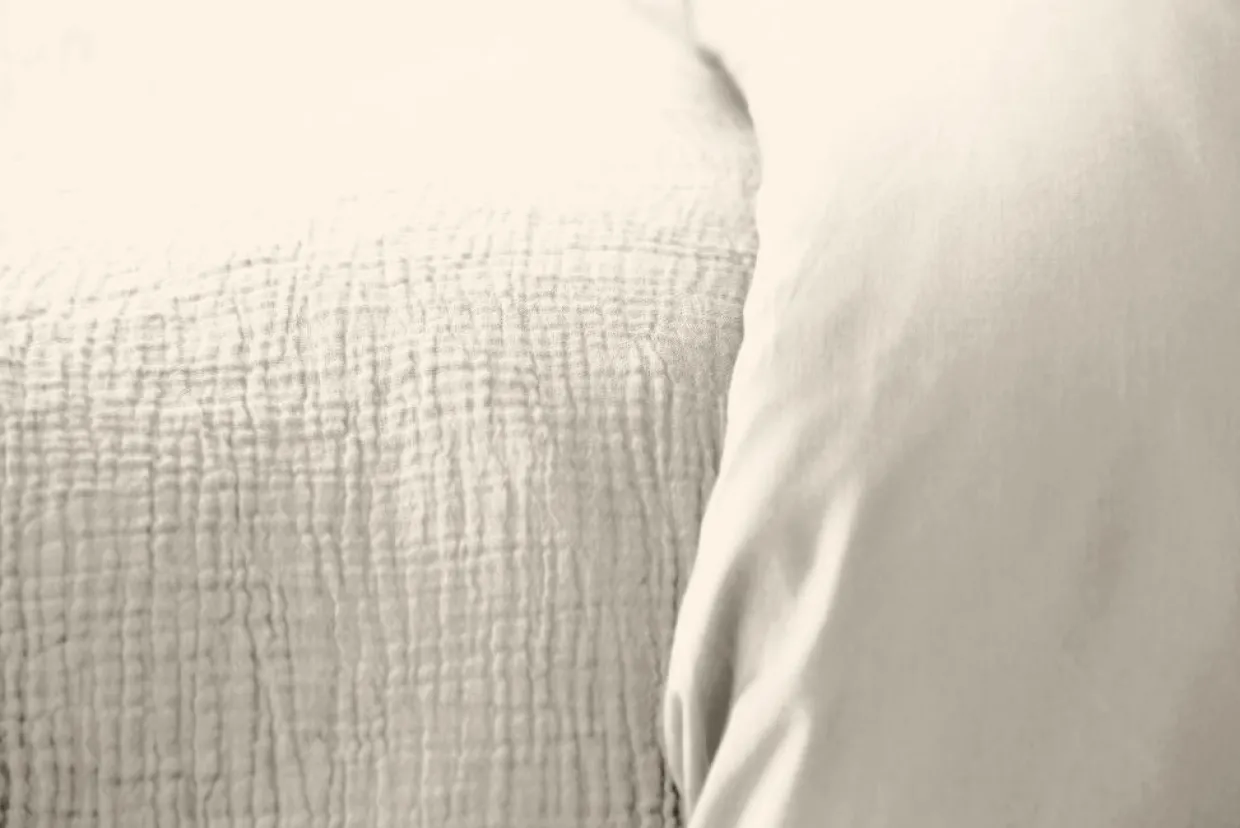 Home Collection Linge De Lit, Ensembles^Parure housse de couette 100% Gaze de Coton galet