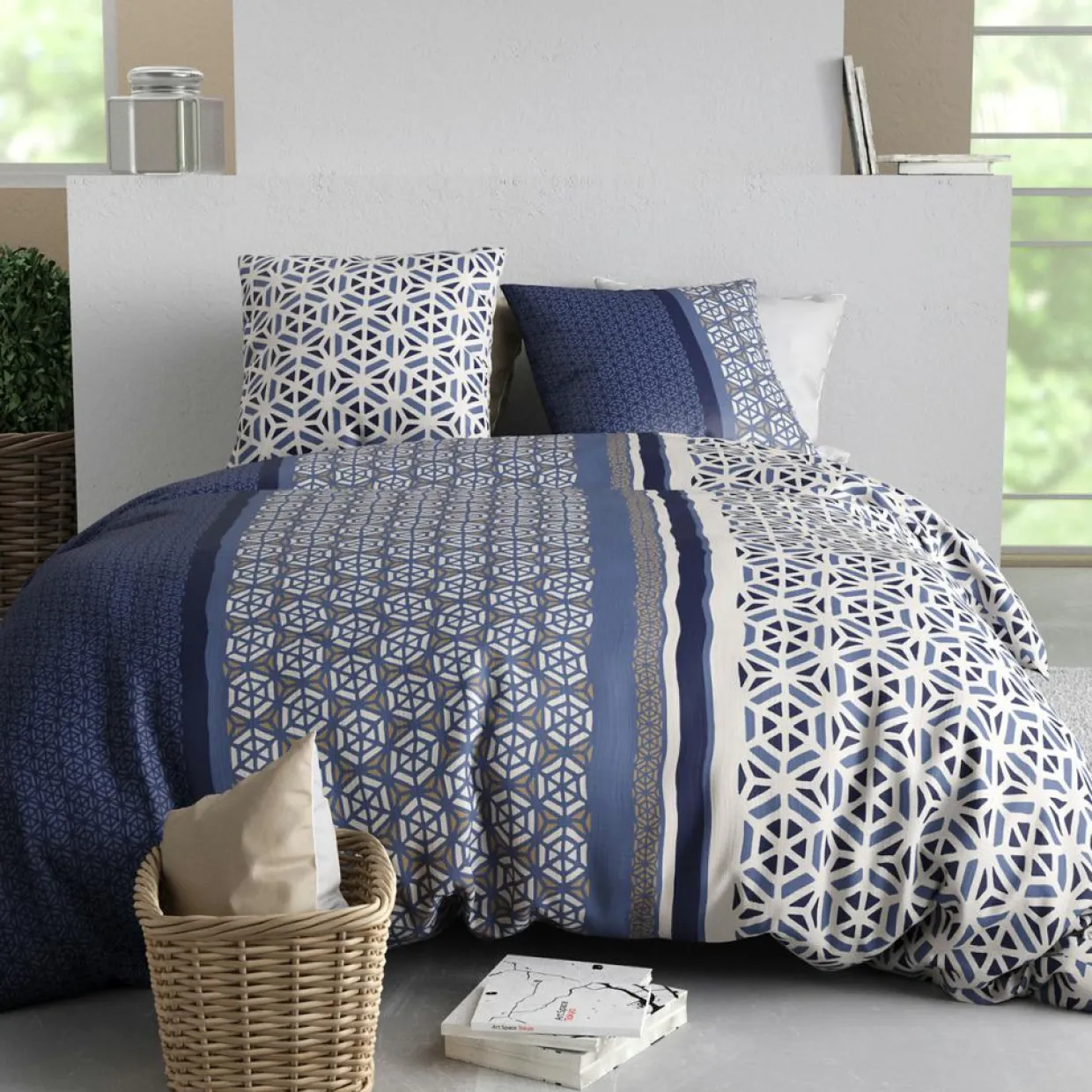 Atelier du Coton Linge De Lit, Ensembles^Parure Housse de Couette 3pcs 100% Coton 57fils mil