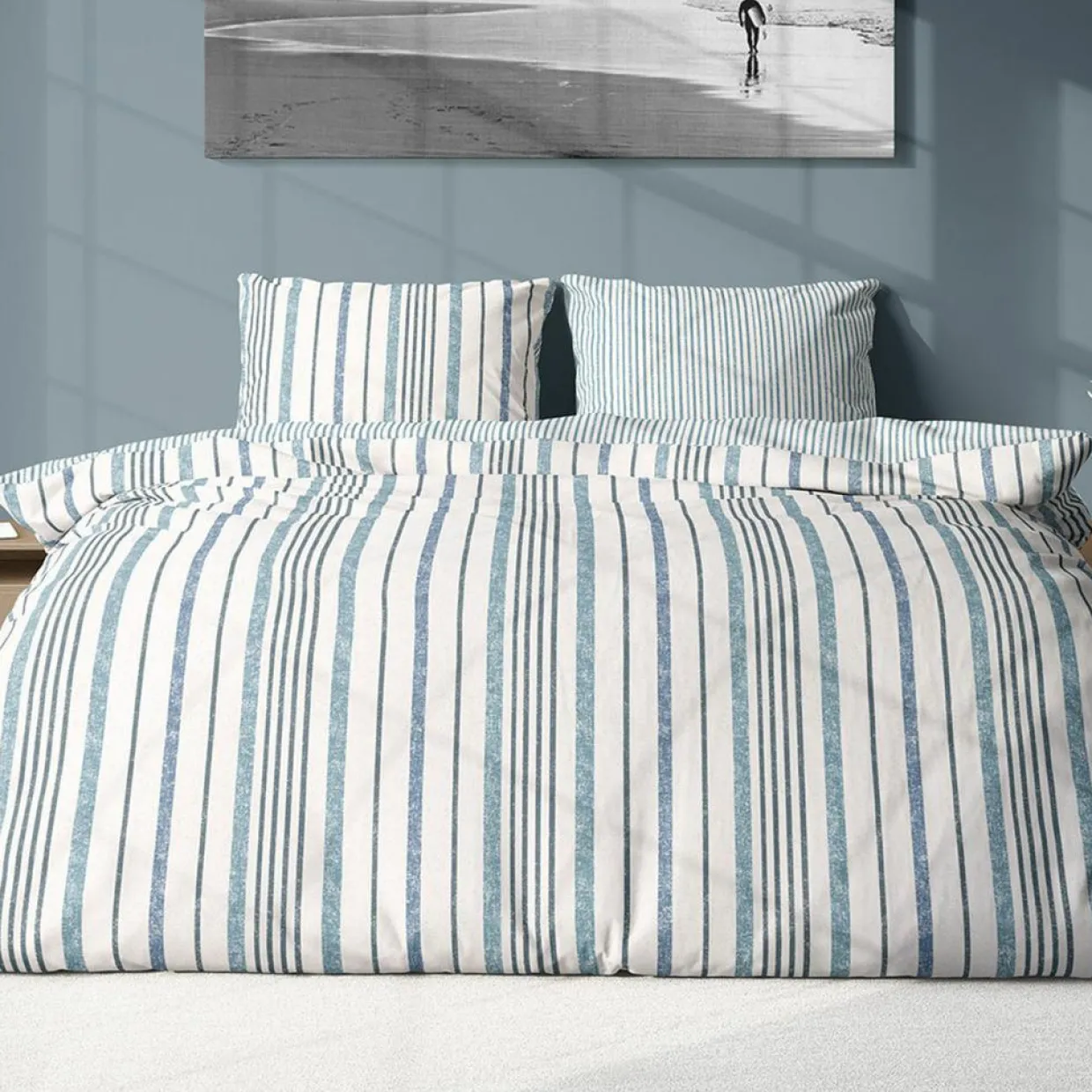 Home Collection Linge De Lit, Ensembles^Parure housse de couette Calanque blanche