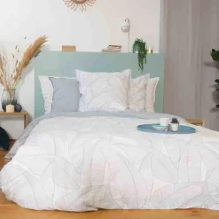 Parure housse de couette Lin & coton Pampelune blanche-Home Collection Best