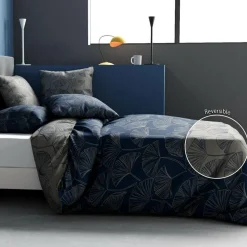 My Home Collection Linge De Lit, Ensembles^Parure housse de couette Edo bleue