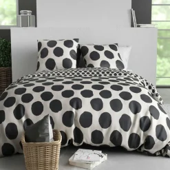 Parure housse de couette Nico noire - 240x220 cm-Home Collection Discount