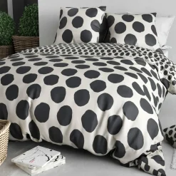 Parure housse de couette Nico noire - 240x220 cm-Home Collection Discount
