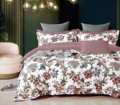 Home Collection Linge De Lit, Ensembles^Parure housse de couette 100% Percale de Coton blanc/multicolore
