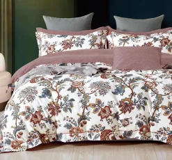 Home Collection Linge De Lit, Ensembles^Parure housse de couette 100% Percale de Coton blanc/multicolore