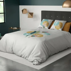 My Home Collection Linge De Lit, Ensembles^Parure housse de couette Gana blanche