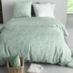 Parure Housse de Couette verte-Atelier du Coton Online