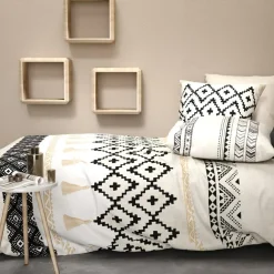 Baton Rouge Linge De Lit, Ensembles^Parure housse de couette Bohème beige/noir/blanc