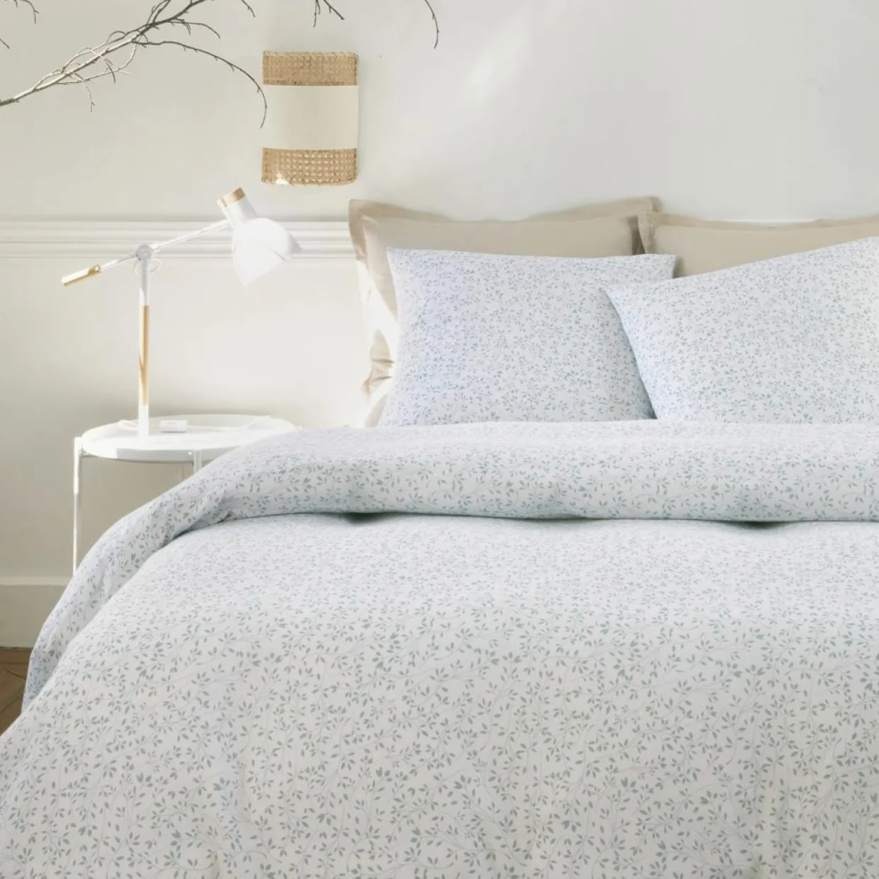 Baton Rouge Linge De Lit, Ensembles^Parure Housse de Couette 100% Gaze de Coton Imprimé Murmure blanche