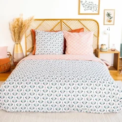 Home Collection Linge De Lit, Ensembles^Parure Housse de Couette blanc/rose