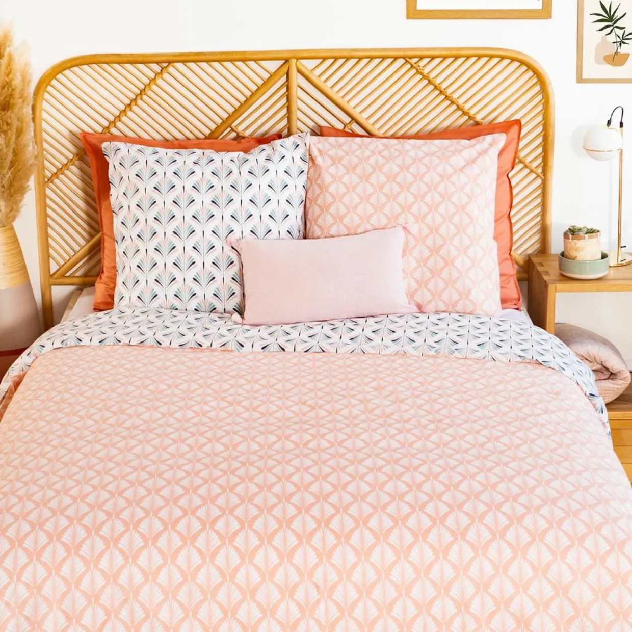 Home Collection Linge De Lit, Ensembles^Parure Housse de Couette blanc/rose