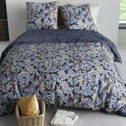 Parure housse de couette Penelope bleue-Home Collection Discount