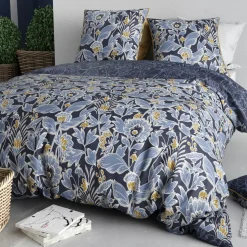 Parure housse de couette Penelope bleue-Home Collection Discount