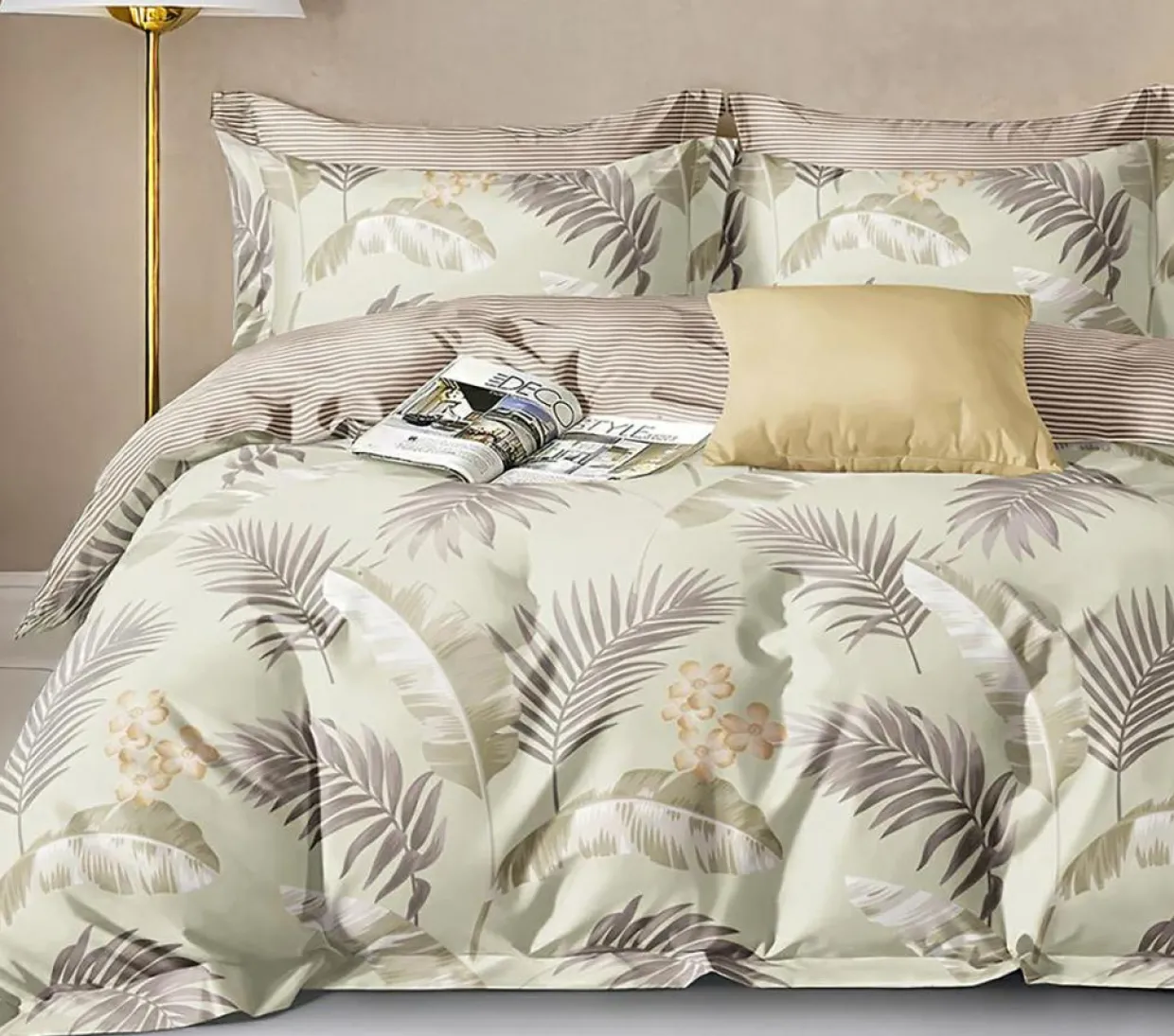 Home Collection Linge De Lit, Ensembles^Parure housse de couette en Coton beige