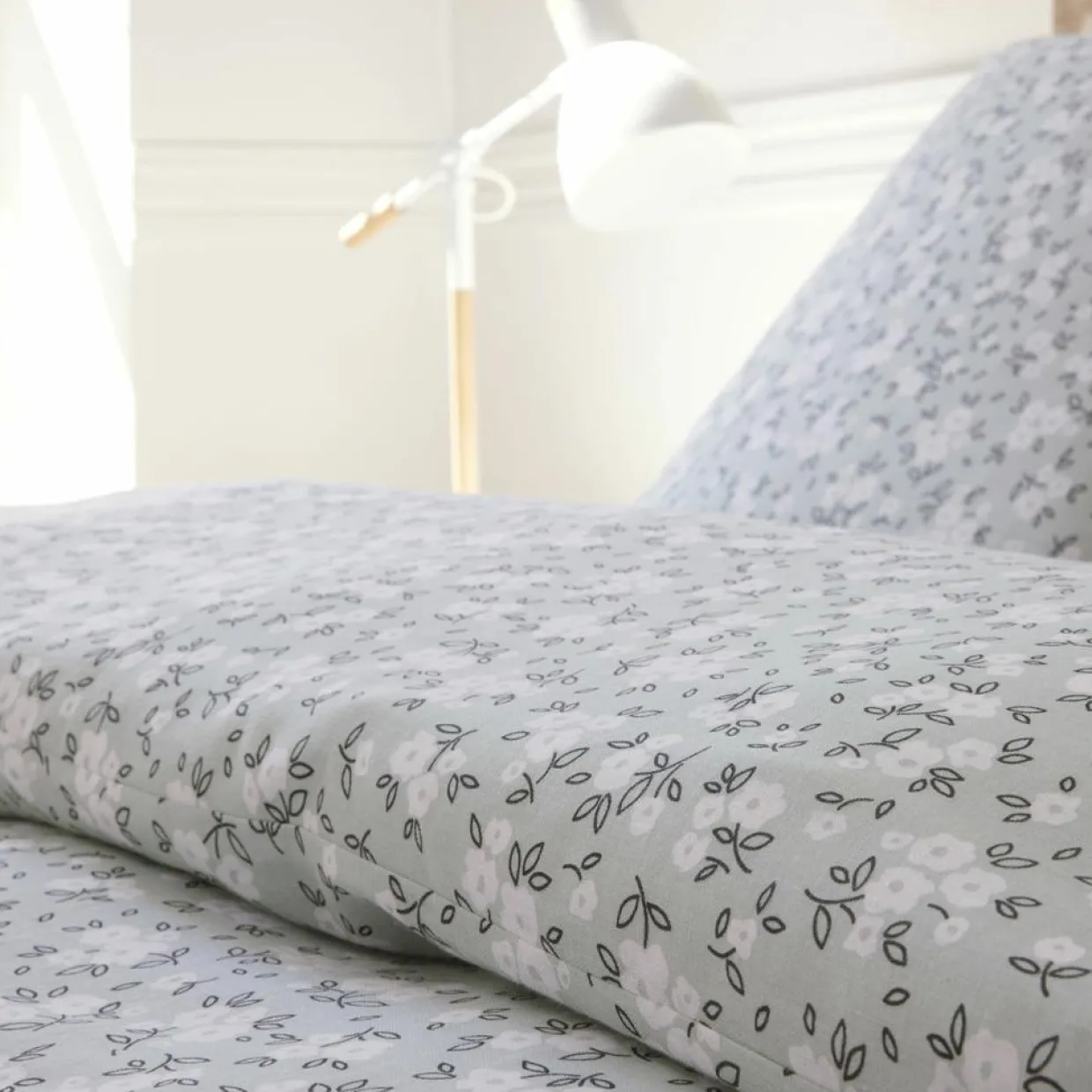 Baton Rouge Linge De Lit, Ensembles^Parure Housse de Couette 100% Gaze de Coton Imprimé Edana grise