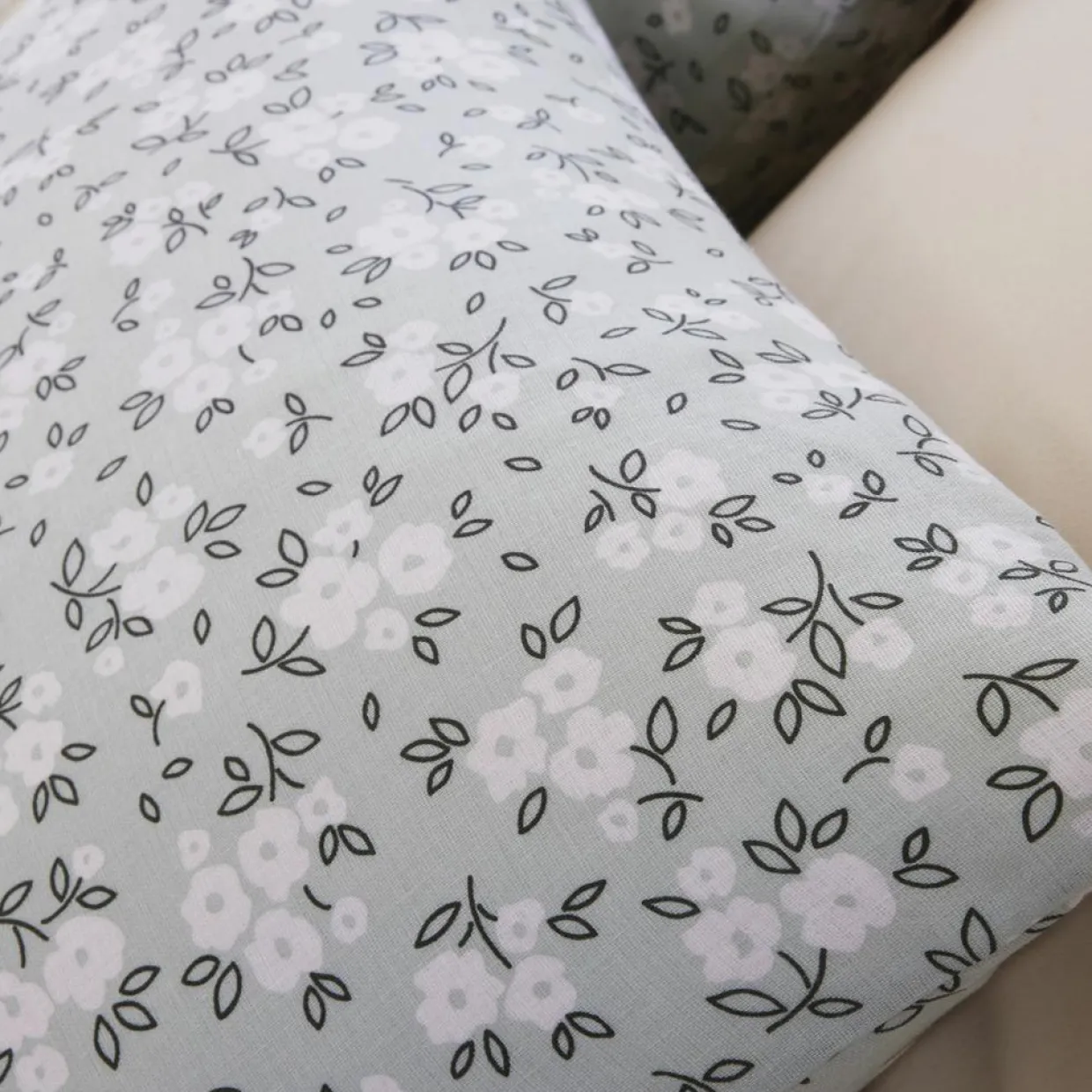 Baton Rouge Linge De Lit, Ensembles^Parure Housse de Couette 100% Gaze de Coton Imprimé Edana grise